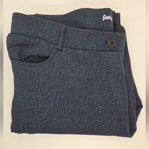 Betabrand Bootcut Navy & Teal Eggshell Speckled 7 Pocket Yoga Pant XXL Long